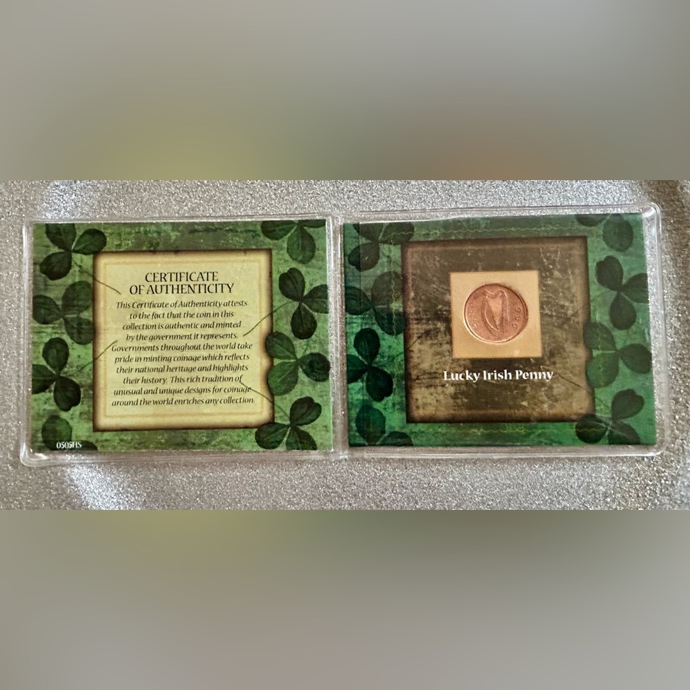 Collectible Genuine Irish Coin
Protective Pocket
Certificate of Authenticity